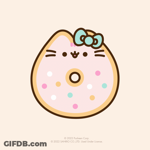 Donut With Sprinkles And Bow GIF