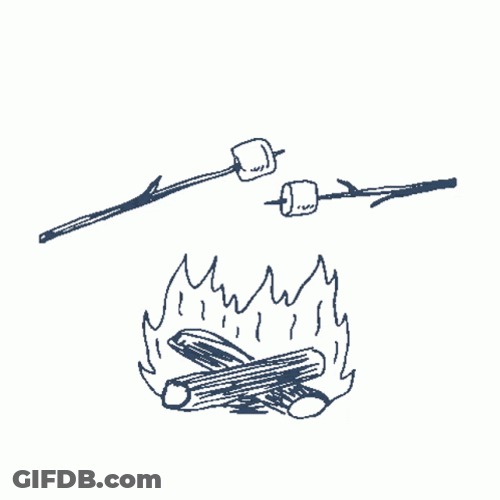 Doodle Camping Smores On Stick GIF