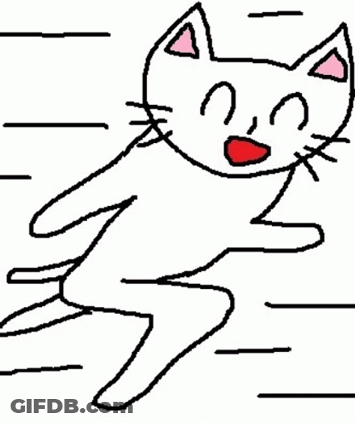 Doodle Cat Running GIF