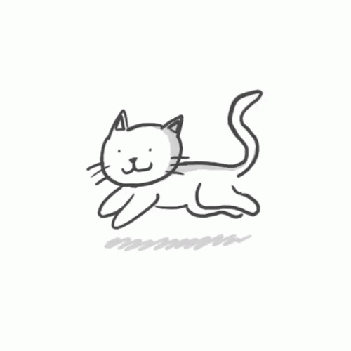 Doodle Cat Running GIF