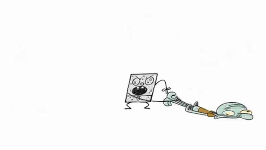 Doodlebob Beating Up Squidward GIF