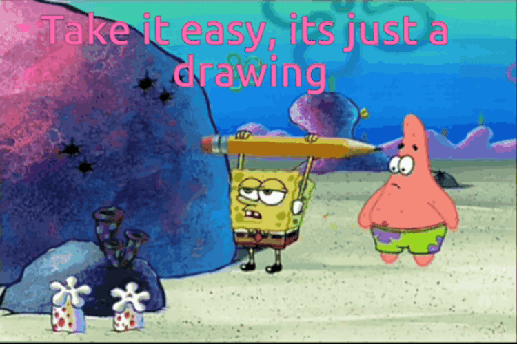 Doodlebob Its Just A Drawing GIF