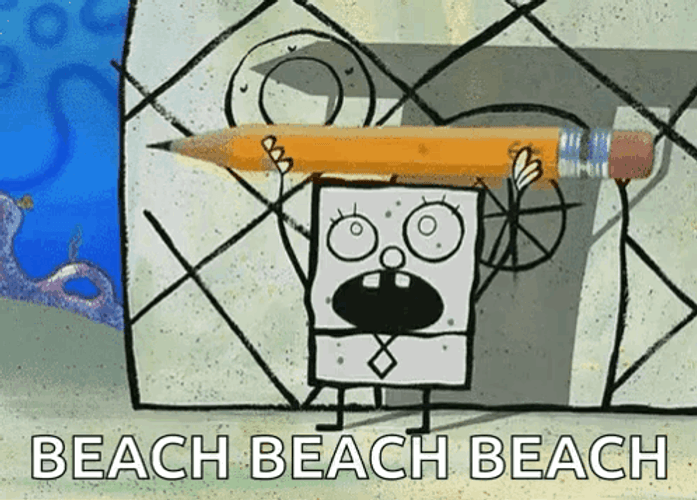 Doodlebob Shouting Beach Beach GIF