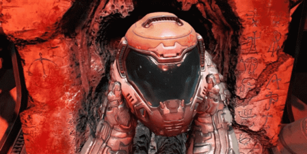 Doom Slayer First Person Wearing Head Gear GIF