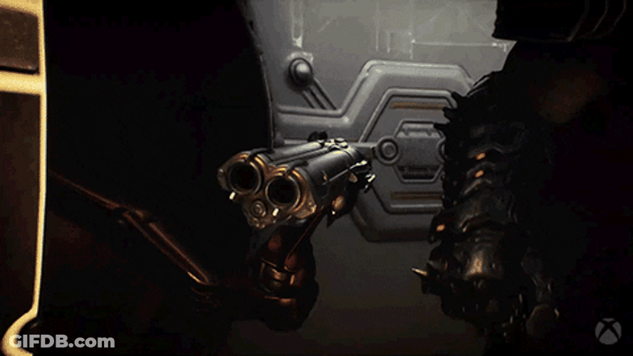 Doom Slayer Grabbing Weapon Doom Eternal GIF
