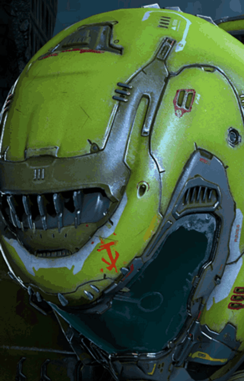 Doom Slayer Helmet Reveal Scary Face GIF