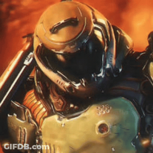Doom Slayer Praetor Suit Helmet GIF