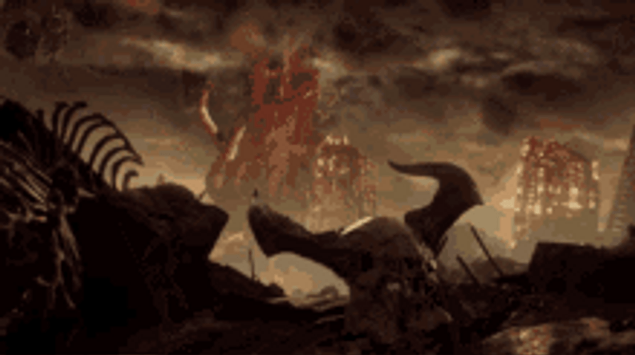 Doom Slayer Stepping On A Skull GIF