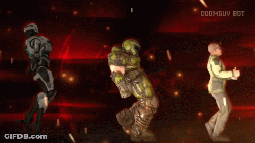 Doomguy Bot Walking GIF