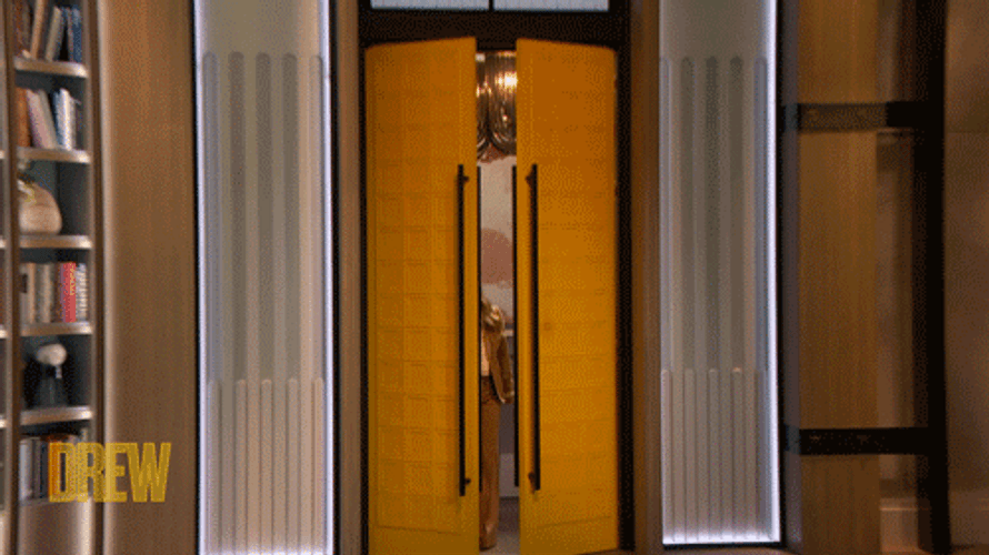 Door Opening Drew Barrymore Grand Entrance GIF