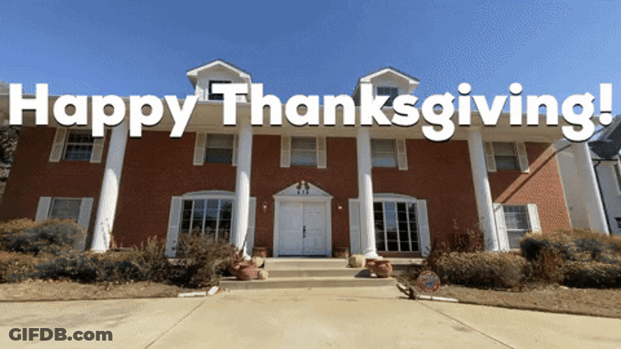 Door Opening Mansion Happy Thanksgiving GIF