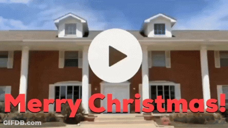Door Opening Mansion Merry Christmas GIF