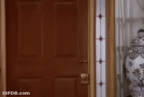 Door With Stained Glass Window GIF