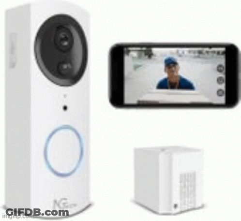 Doorbell Camera Man In Boat On Cell Phone GIF