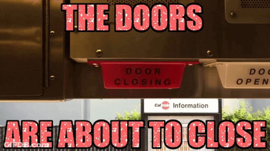 Doors Closing Warning Neon Sign GIF