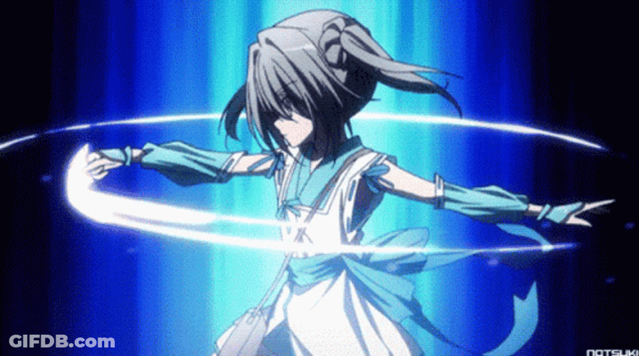 Dope Anime Girl Power Up Spin GIF
