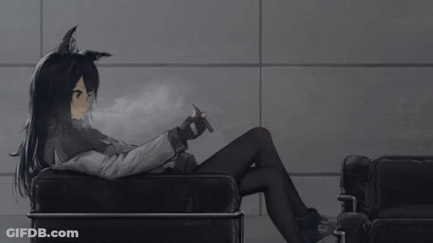Dope Anime Girl Smoking GIF