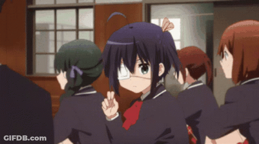 Dope Anime Rikka Takanashi Peace GIF