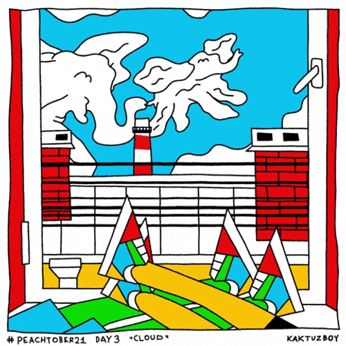 Dope Cartoon Relaxing Blue Sky GIF