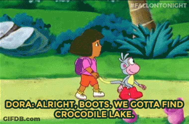 Dora And Boots Walking Around The Forest GIF