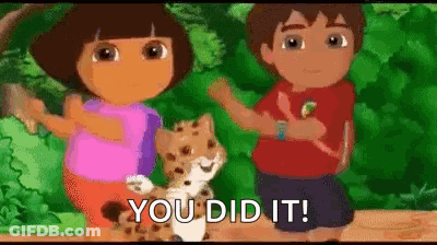 Dora And Diego Are Standing Next To Each Other With A Leopard . GIF