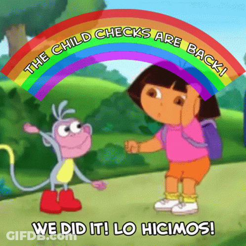 Dora And Monkey Saying The Child Checks Are Back GIF