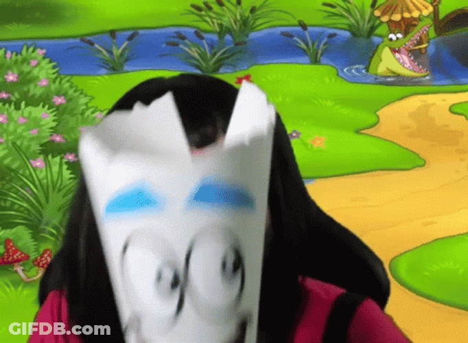 Dora Hair Cut And A Dora Background Scene GIF