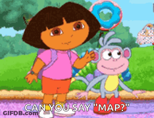 Dora The Explorer And Monkey Saying Can You Say Map GIF