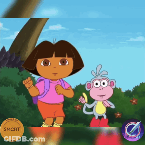 Dora The Explorer And Monkey With Magic Coin GIF