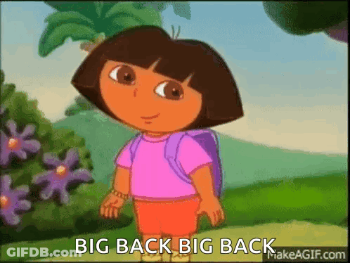 Dora The Explorer Is Wearing A Pink Shirt And Orange Shorts And Is Standing In A Field . GIF