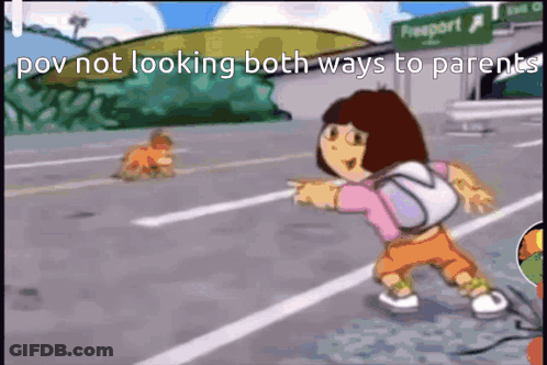 Dora The Explorer Pointing At Dog GIF