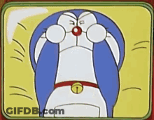 Doraemon Covering Eyes With Paws GIF