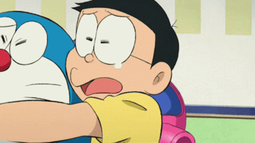 Doraemon Nobita Sad Hug GIF