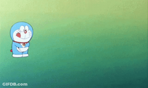 Doraemon Standing In Grass GIF