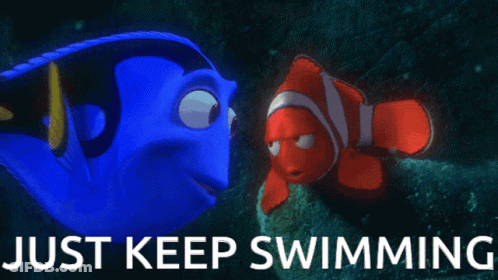 Dory And Clown Fish Just Keep Swimming GIF