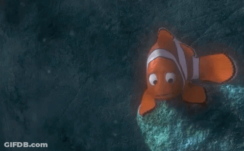 Dory And Clown Fish Saying Hey Mr Grumpy Gills GIF