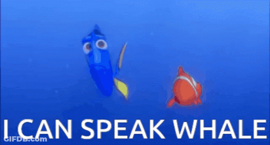 Dory Can Speak Whale GIF