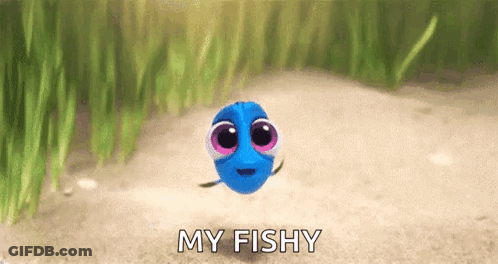 Dory From The Movie Finding Dory Is Walking On The Beach . GIF