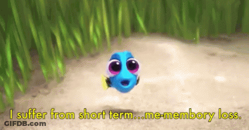 Dory From The Movie Finding Dory Says I Suffer From Short Term Me-Memory Loss GIF