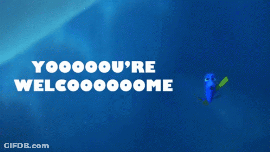 Dory You're Welcome GIF