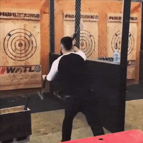 Double Axe Throwing Slow Motion GIF
