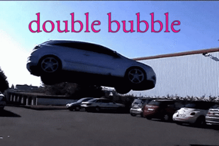 Double Bubble Car Floating GIF