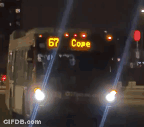 Double Decker Bus At Night GIF