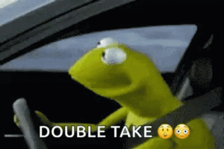 Double Take Barrio Sesamo Kermit GIF