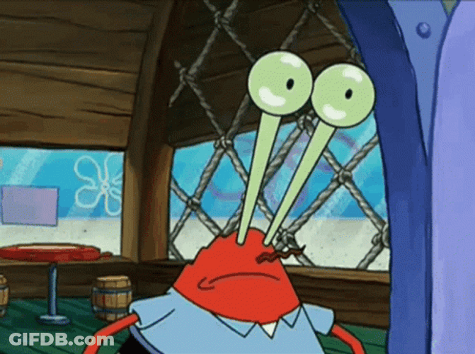 Double Take Spongebob Mr. Krabs Shocked GIF