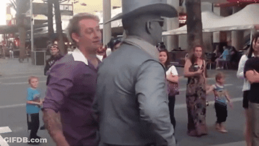 Douchebag Punch By Statue Man GIF