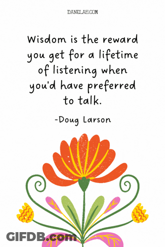 Doug Larson Quote Colorful Flower GIF