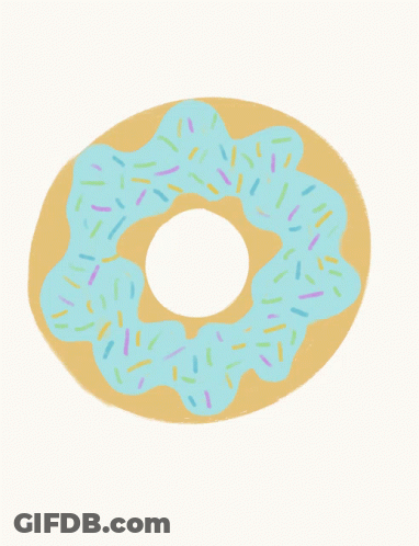 Doughnut With Blue Frosting And Sprinkles GIF