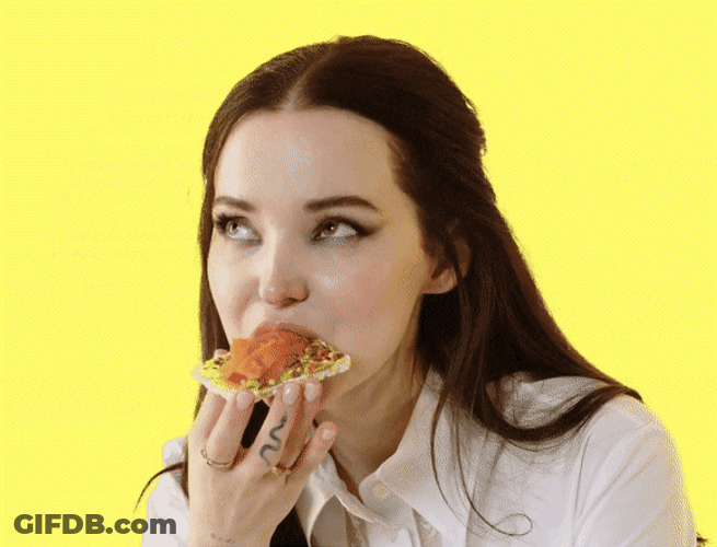 Dove Cameron Eating Yummy Pizza GIF