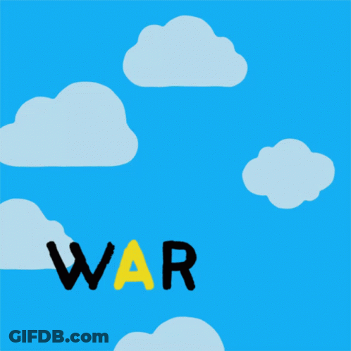 Dove Flying With Peace And War Below GIF